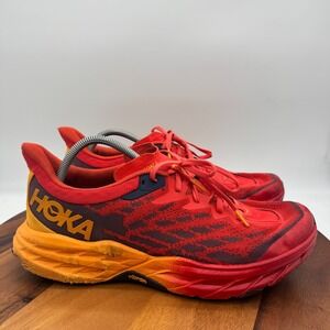 HOKA Speedgoat 5 Shoes Mens 12.5 Fiesta/Radiant Yellow Trail Running Sneakers